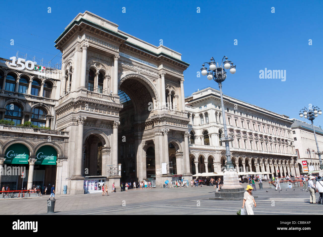 Galerie Vittorio Emanuele en face de la cathédrale de Milan Banque D'Images