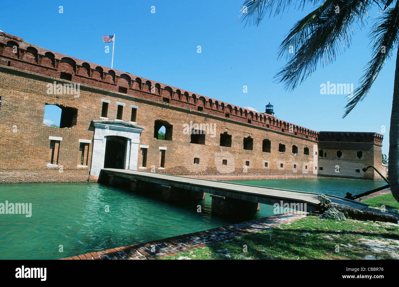 Fort Jefferson sur Jardin clé dans le parc national sec de Tortugas près de l'archipel des Marquises et les Florida Keys Banque D'Images