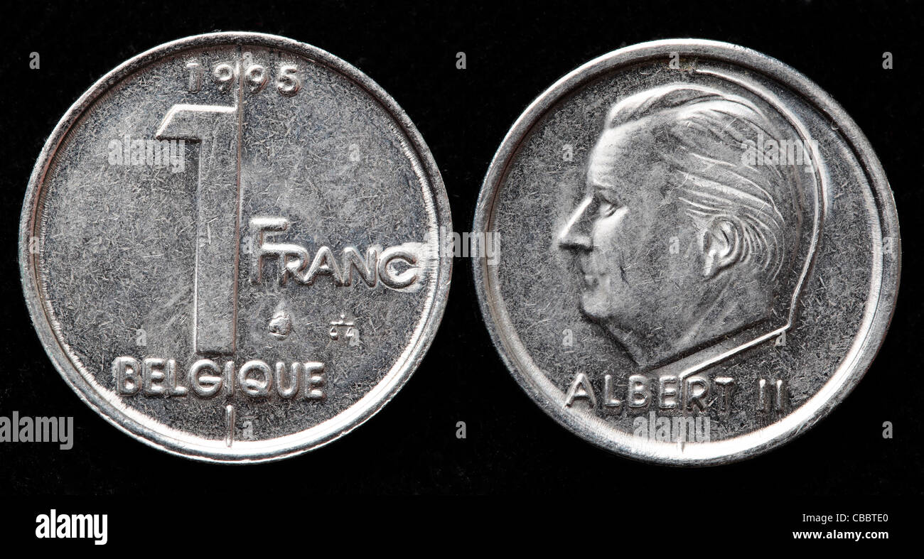 Pièce de 1 Franc, Belgique, 1995 Banque D'Images