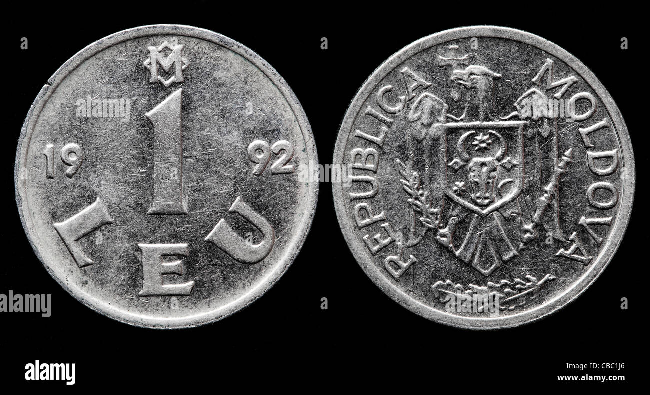 1 coin Leu, Moldova, 1992 Banque D'Images