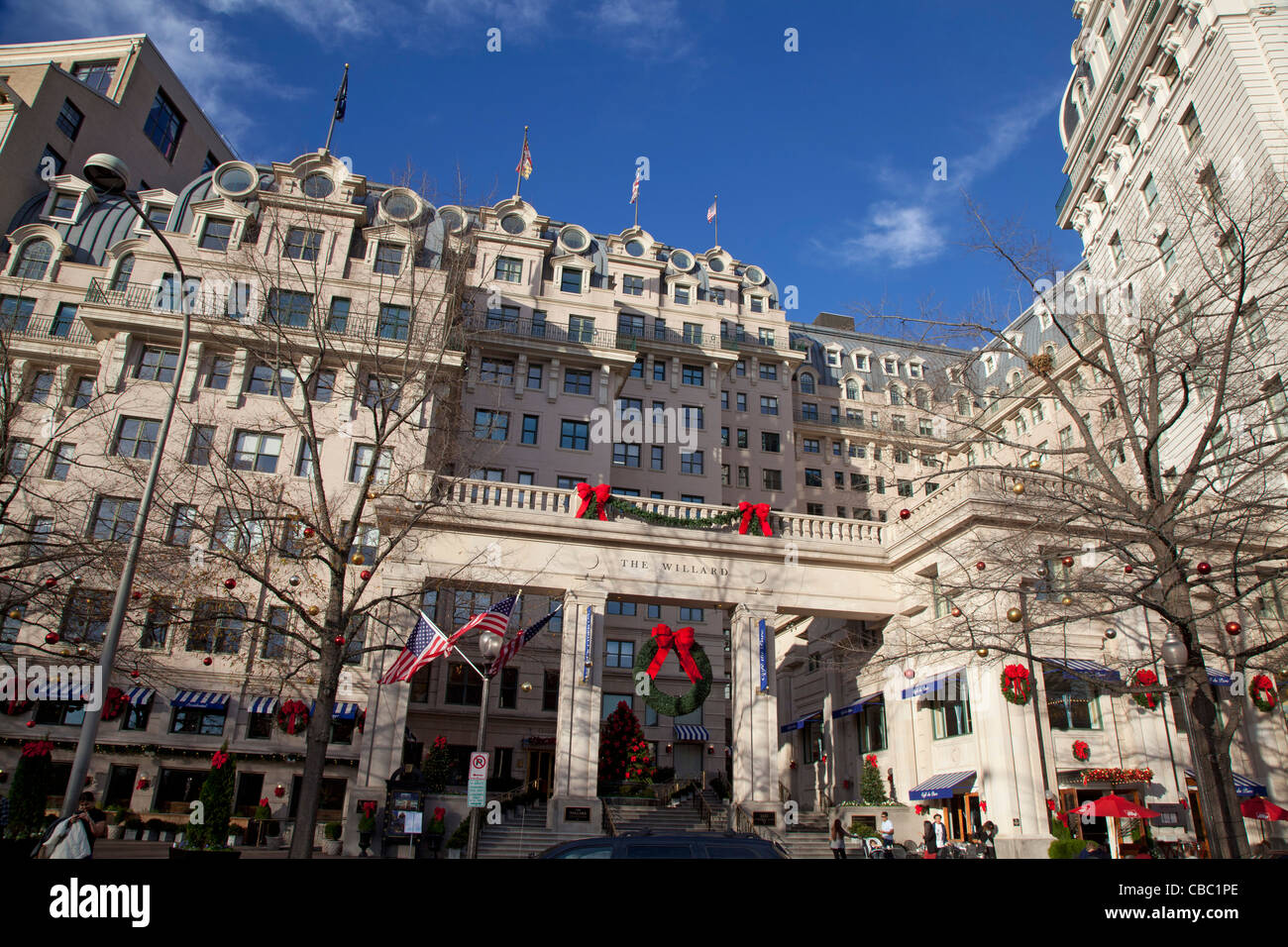 Washington, DC - Le Willard InterContinental Hotel, un hôtel de luxe à l'angle de la Maison Blanche. Banque D'Images