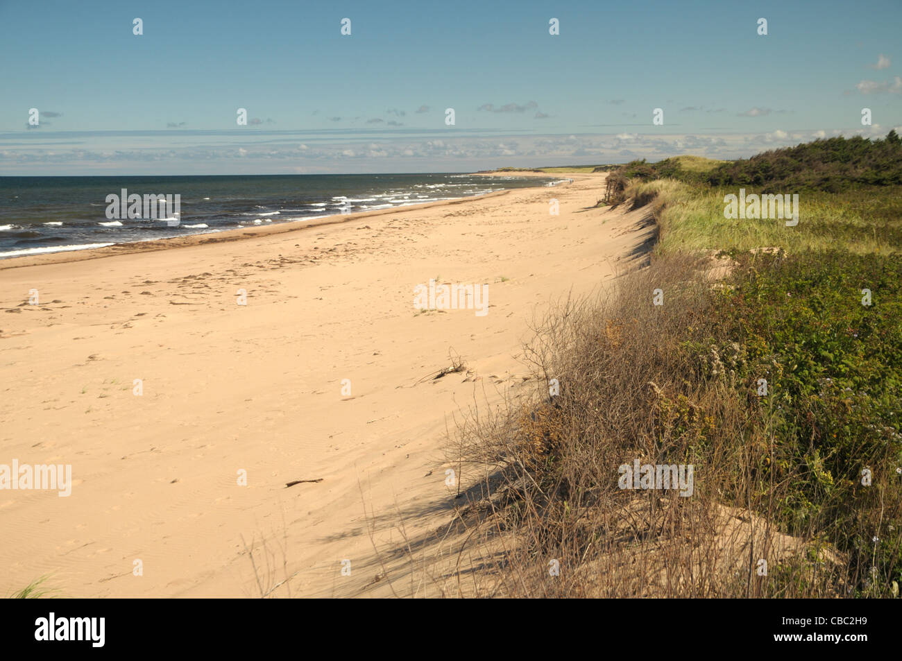 Une plage de ne pas être occupée par les touristes est un endroit formidable à visiter à Greenwich, Canada, Parc National de l'île. Banque D'Images