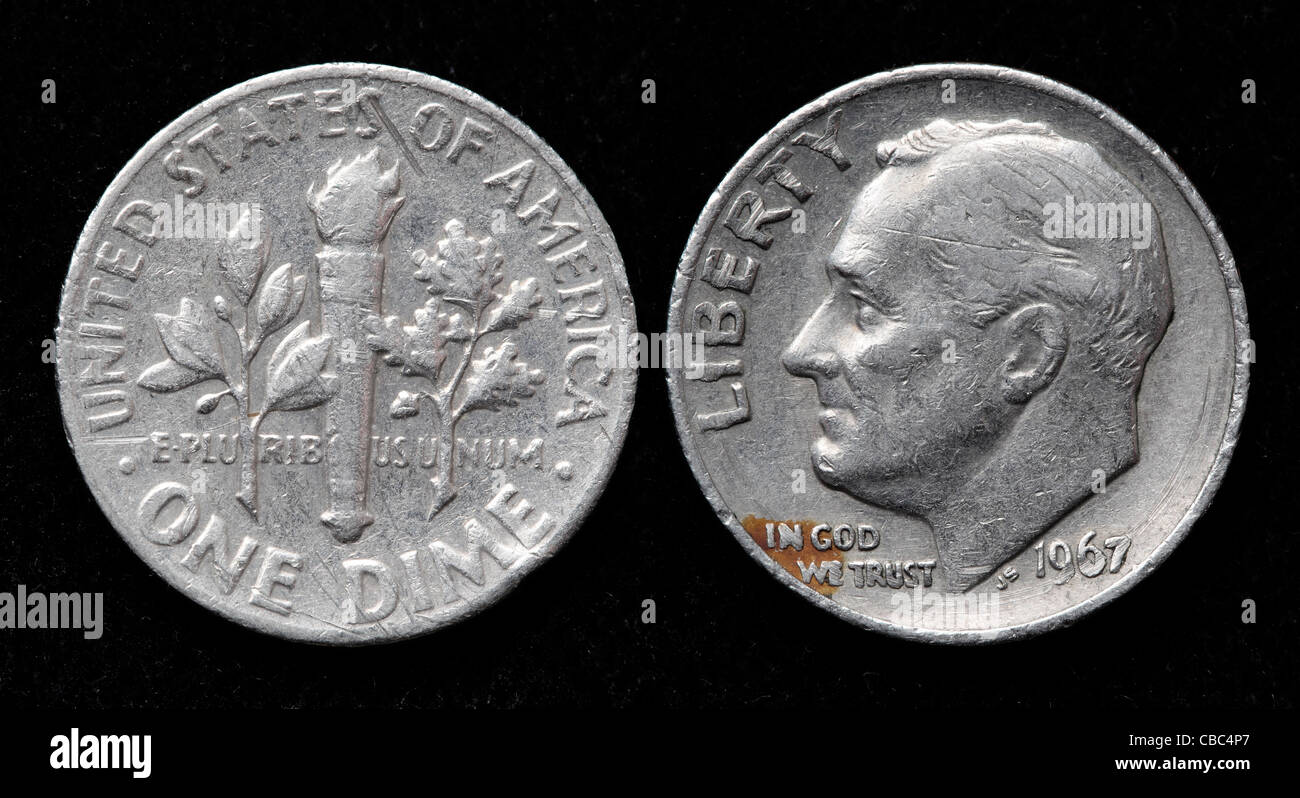 1 pièce de monnaie, USA, 1967 Banque D'Images
