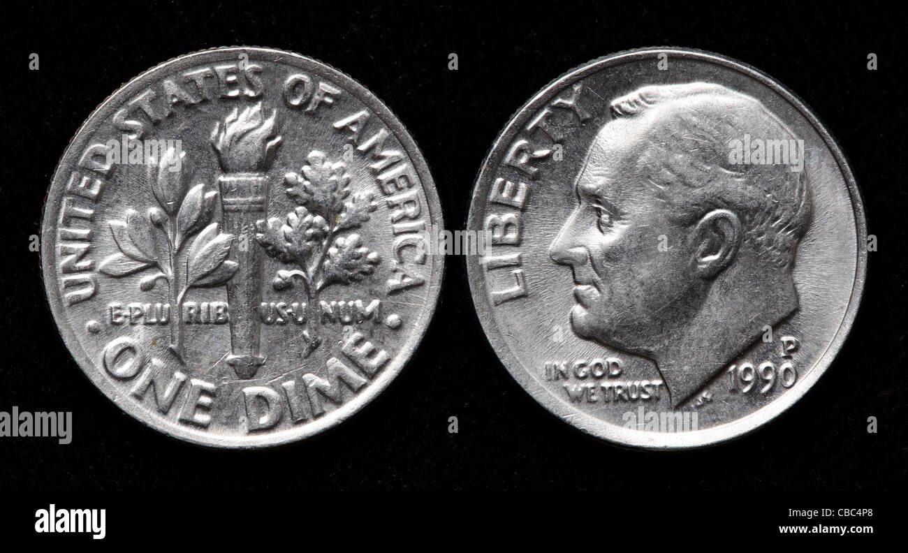 1 pièce de monnaie, USA, 1990 Banque D'Images