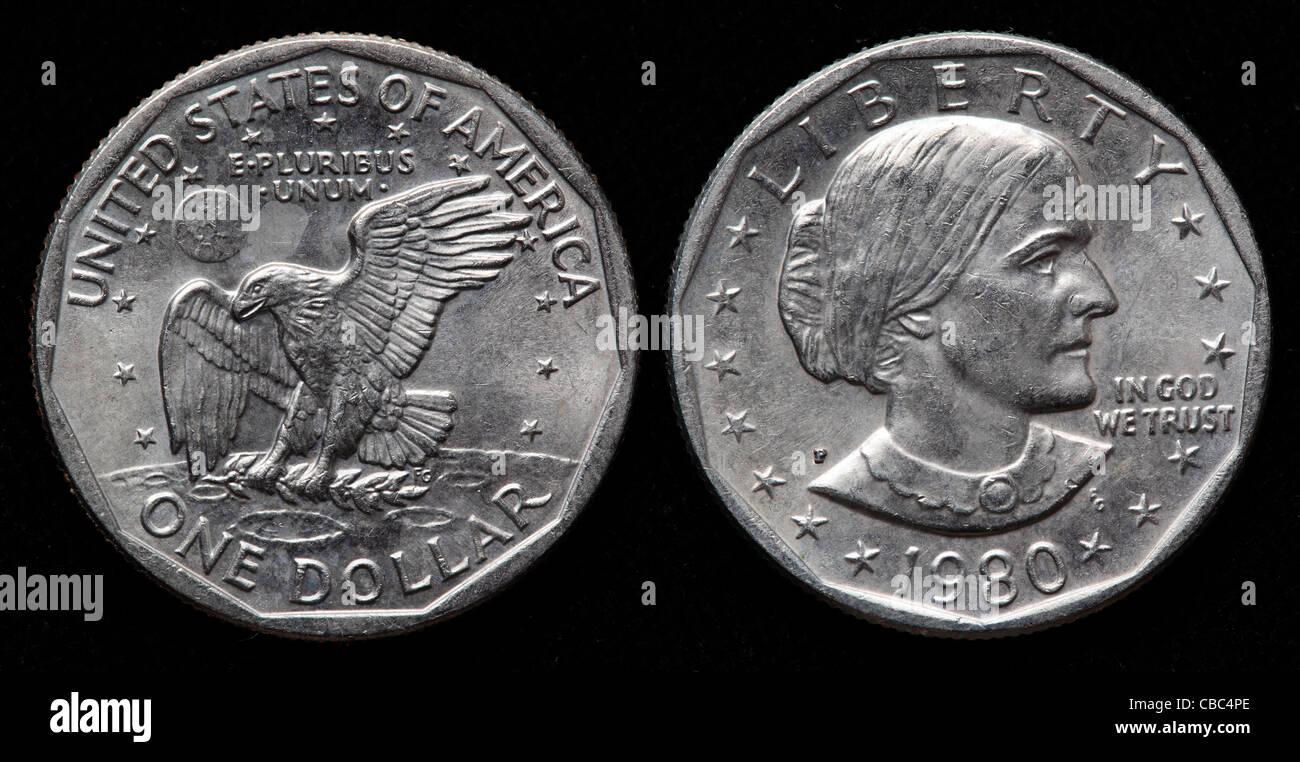 1 pièce d'un dollar, USA, 1980 Banque D'Images