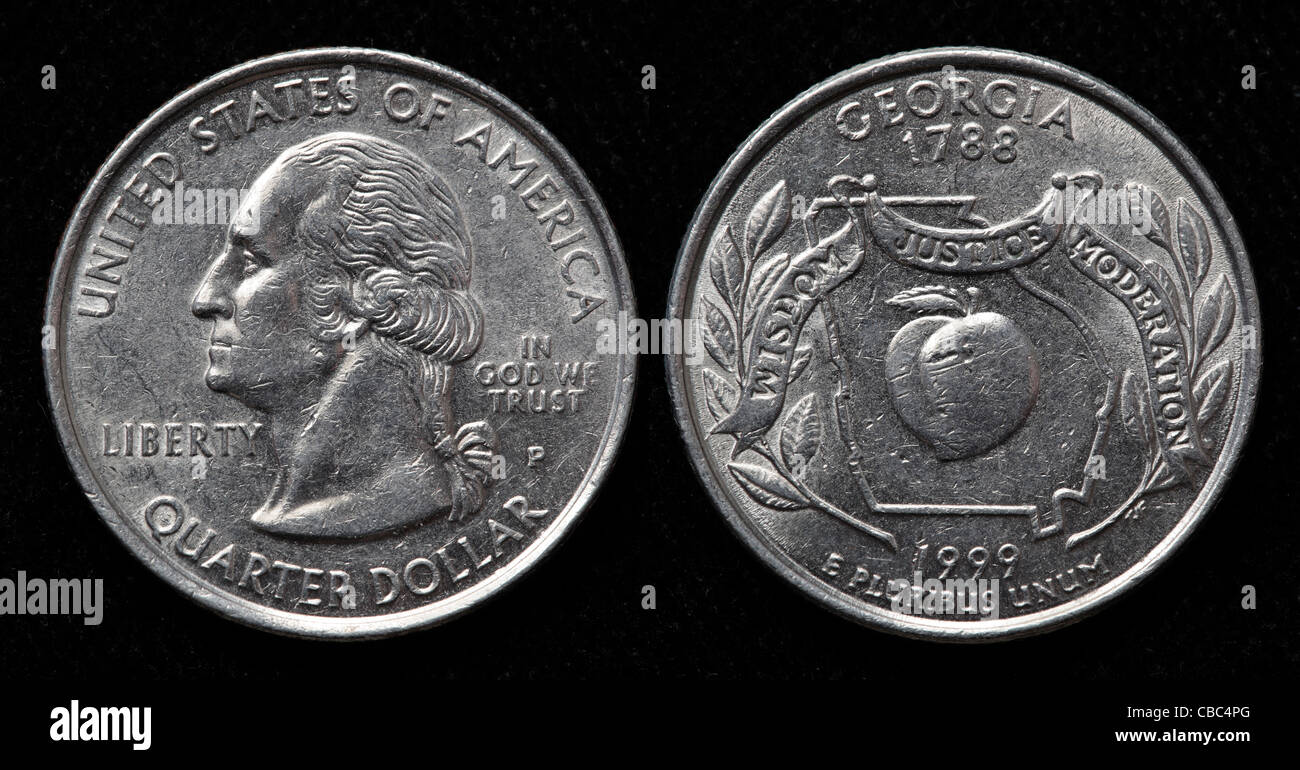 Trimestre pièce de un dollar, USA, 1999 Banque D'Images