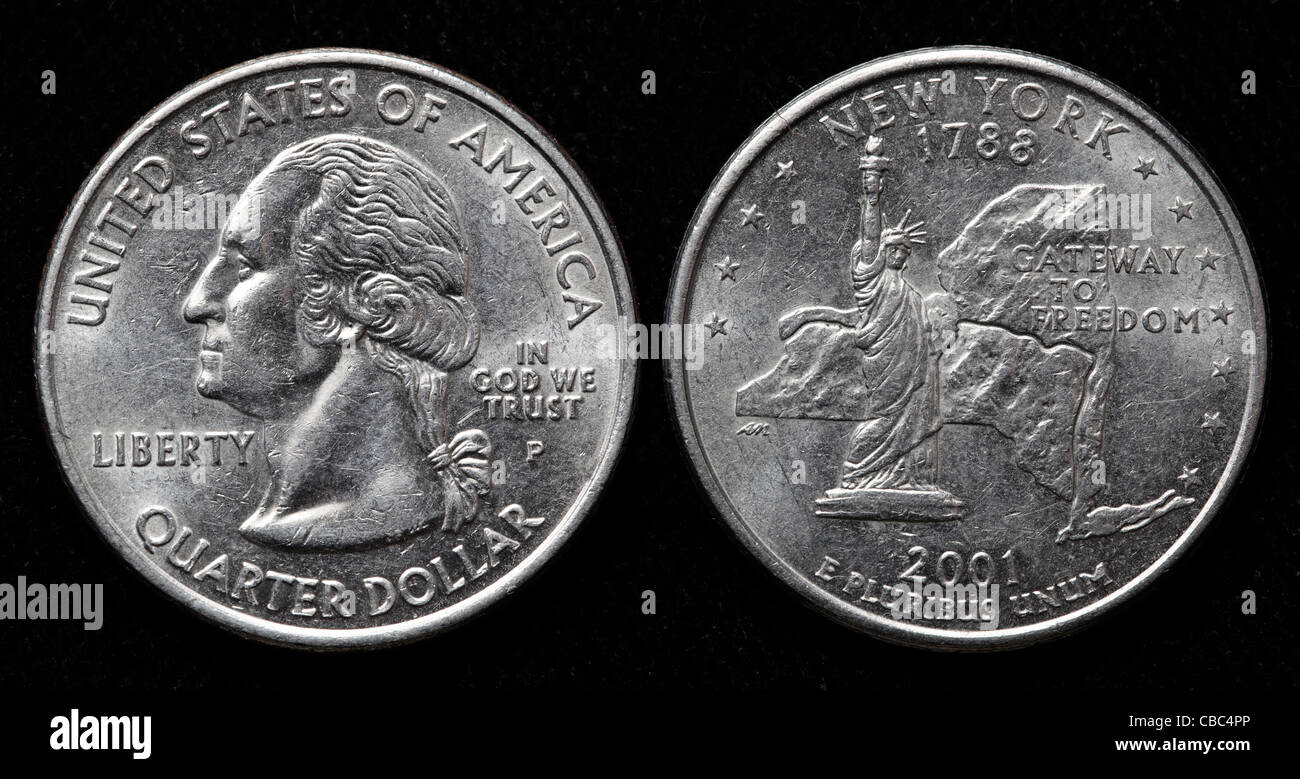 Trimestre pièce de un dollar, USA, 2001 Banque D'Images