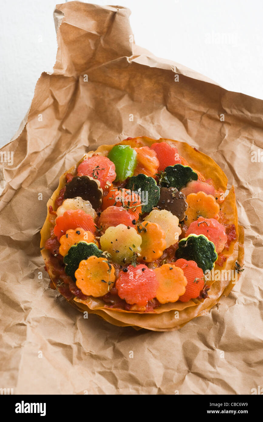 Tarte aux légumes croquants Banque D'Images
