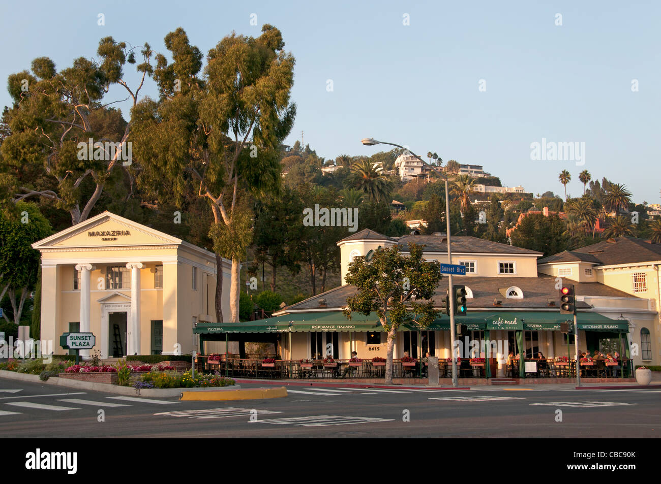 Groupe Maxazria Cafe Med Sunset Boulevard Beverly Hills Los Angeles United États Los Angeles Banque D'Images