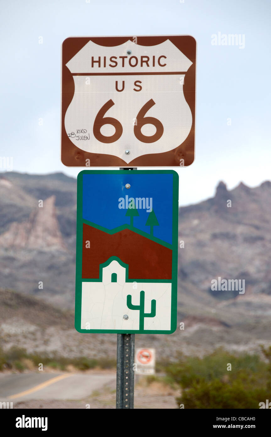 Oatman Arizona ville minière Route 66, rue Main United States National Highway American Banque D'Images