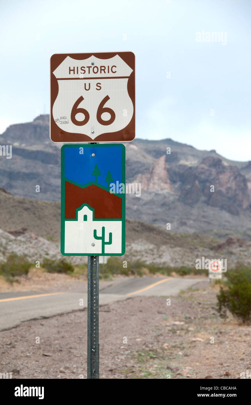Oatman Arizona ville minière Route 66, rue Main United States National Highway American Banque D'Images