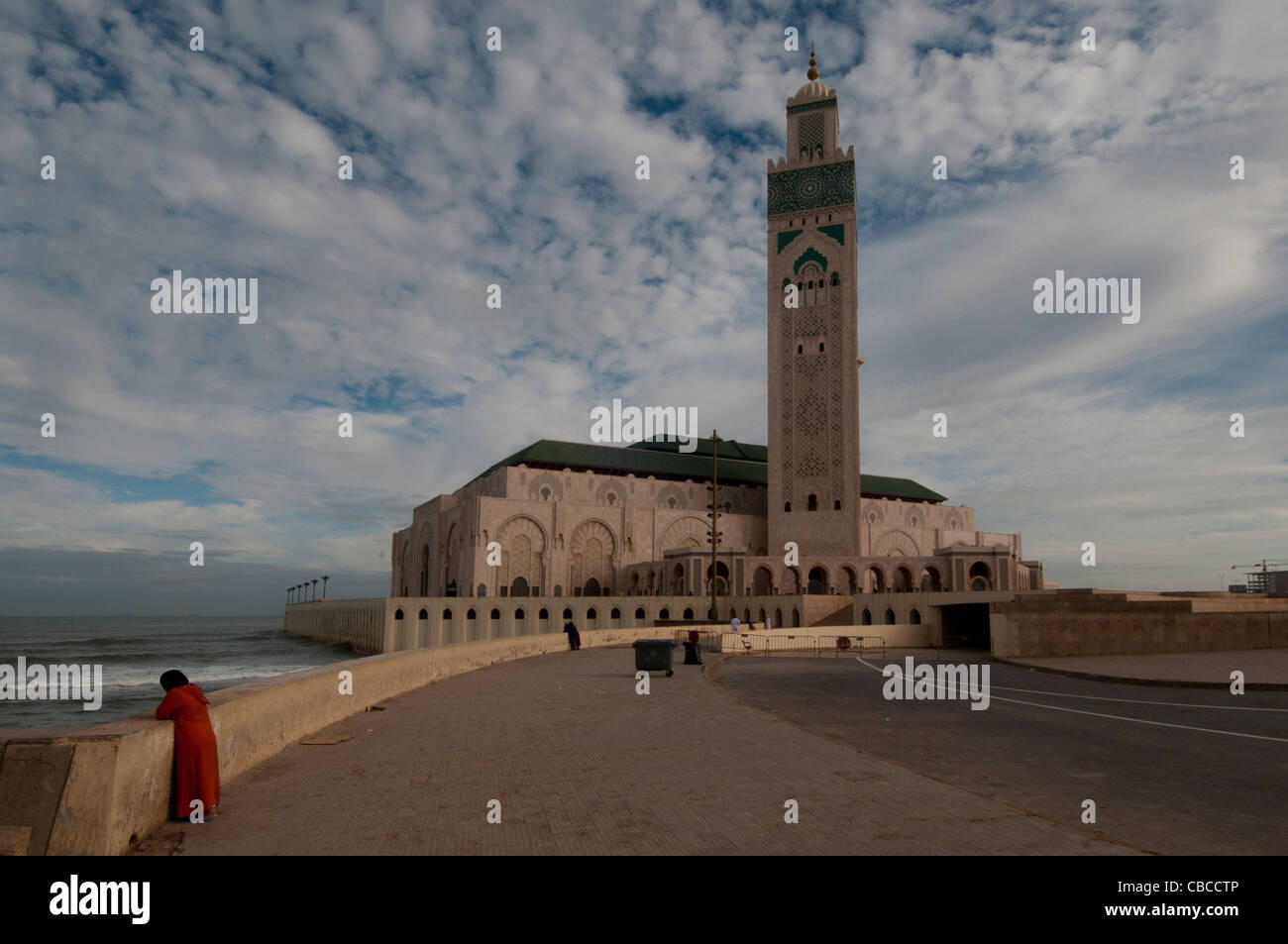 Mosquée Hassan II à Casablanca Maroc, Boulevard Sidi Mohammed Ben Abdellah Banque D'Images