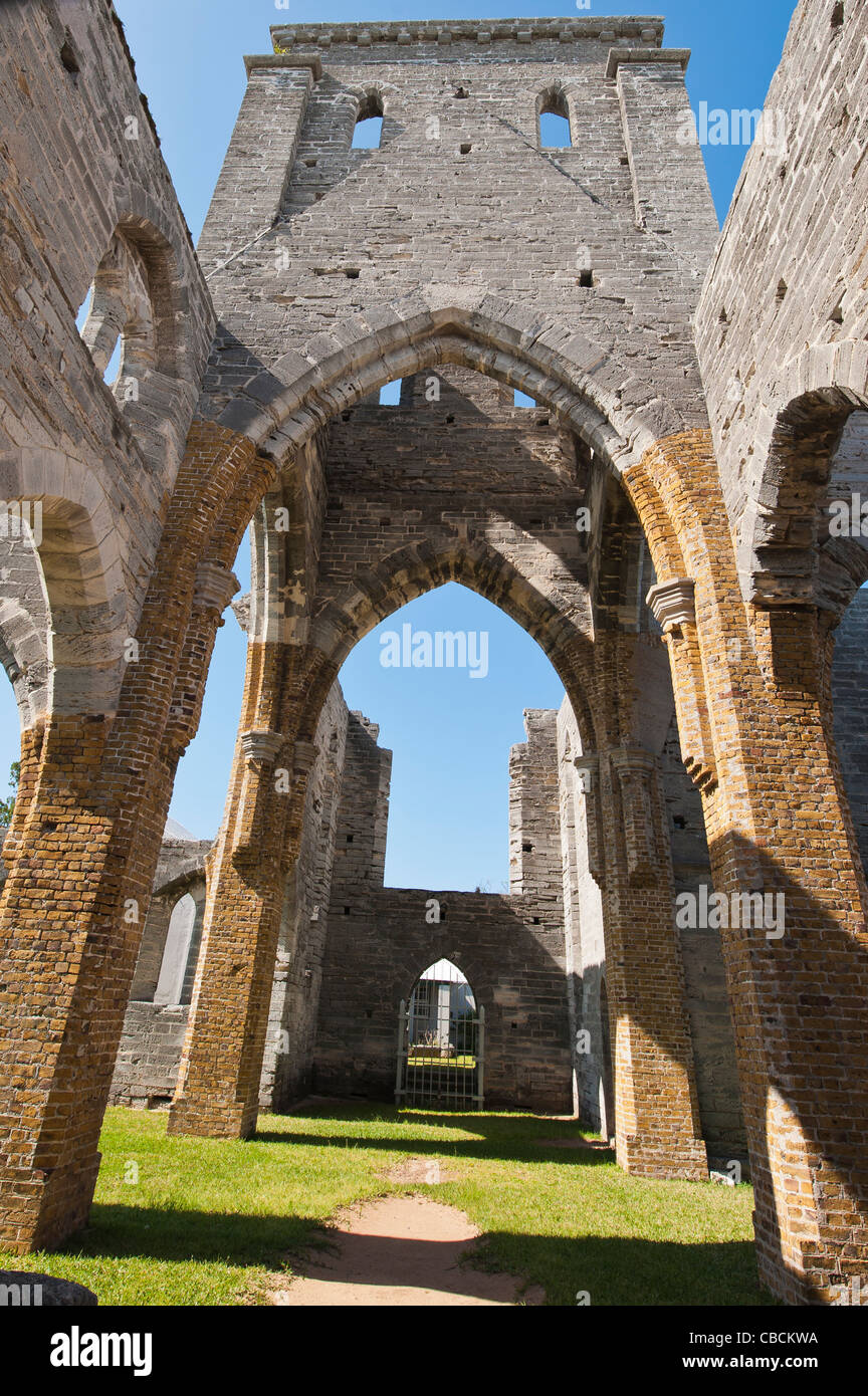 St George's, les Bermudes. L'Église inachevée dans la rue George, les Bermudes. Banque D'Images