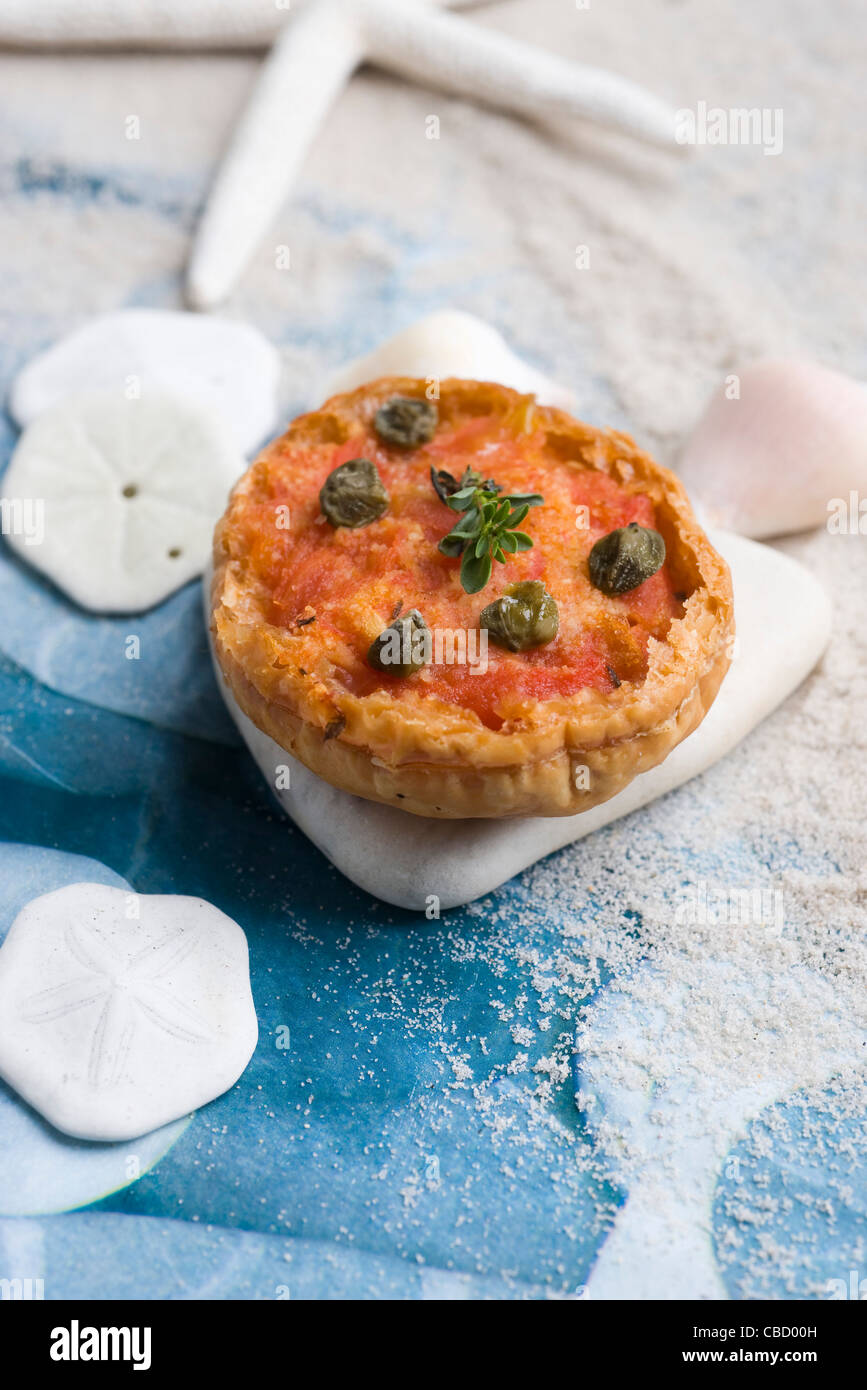 Tartelette de tomate aux Câpres Banque D'Images