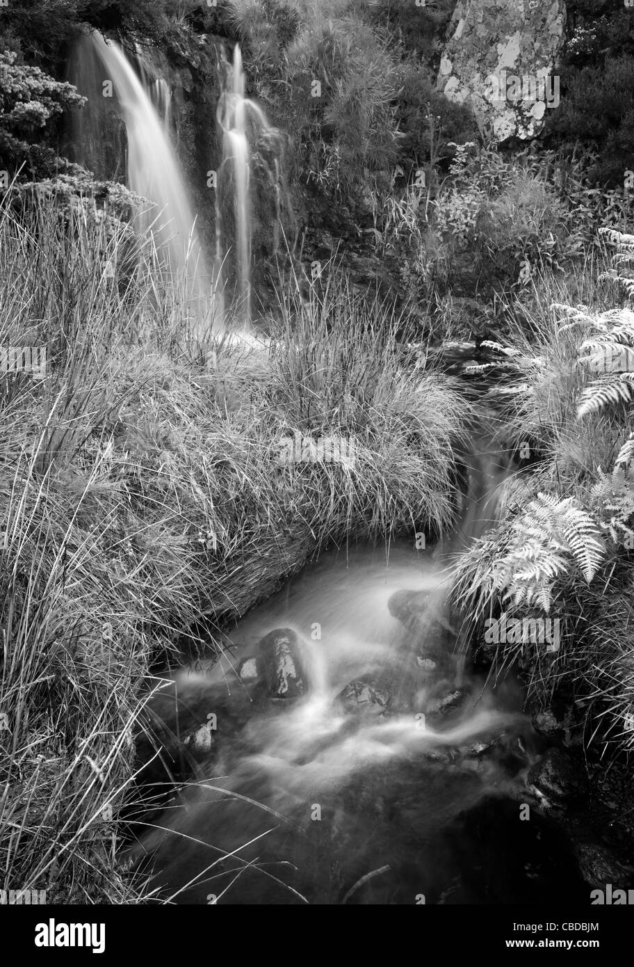 Cascade et ruisseau sur Walla Crag en Cumbria Banque D'Images