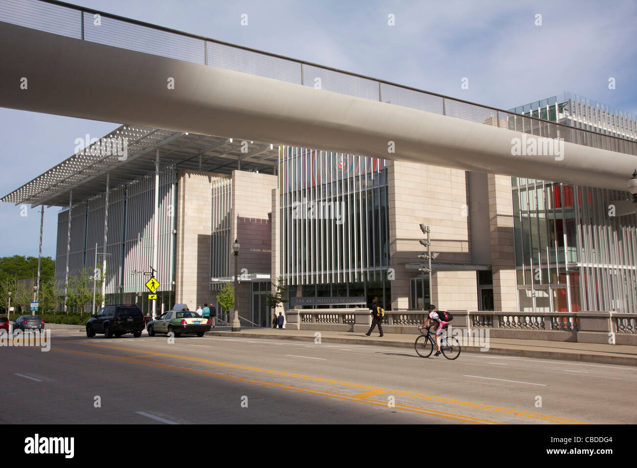 Aile moderne Art Institute de Chicago Illinois et Nichols Bridge Banque D'Images