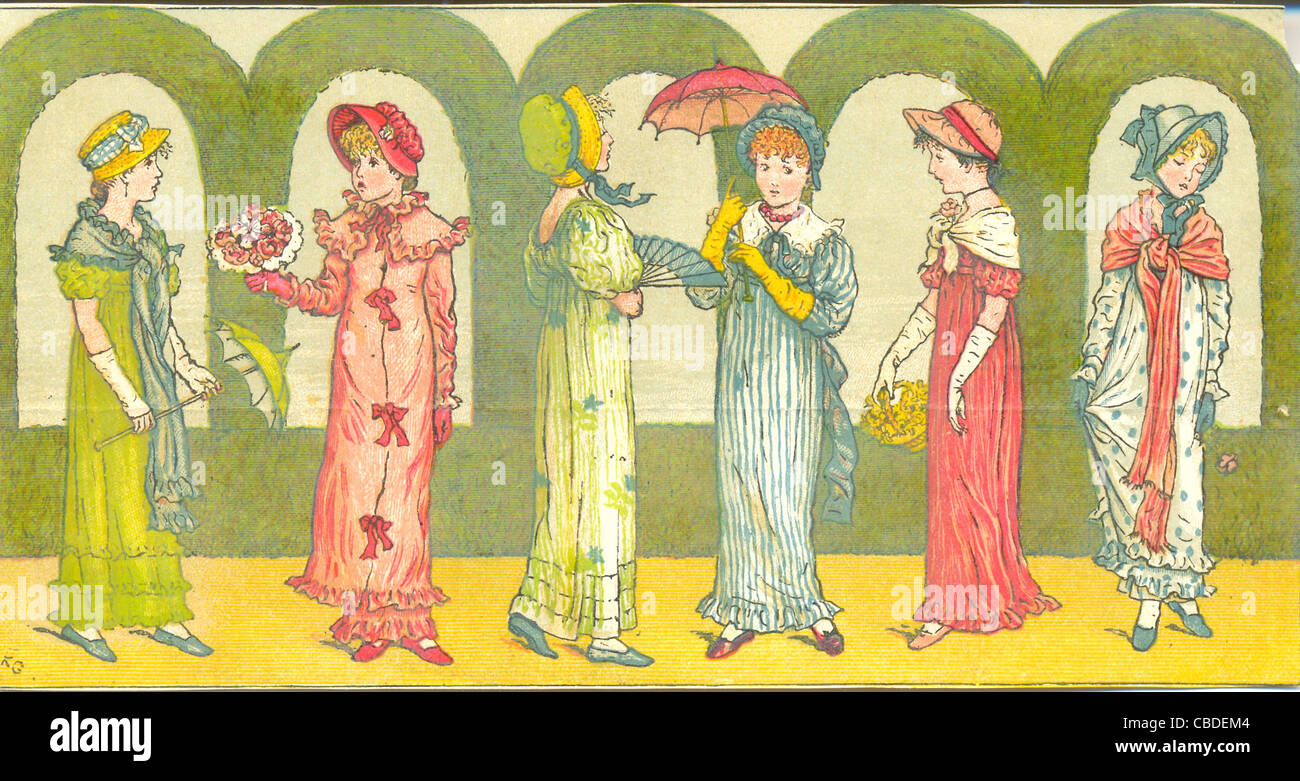 Illustration par Kate Greenaway Banque D'Images