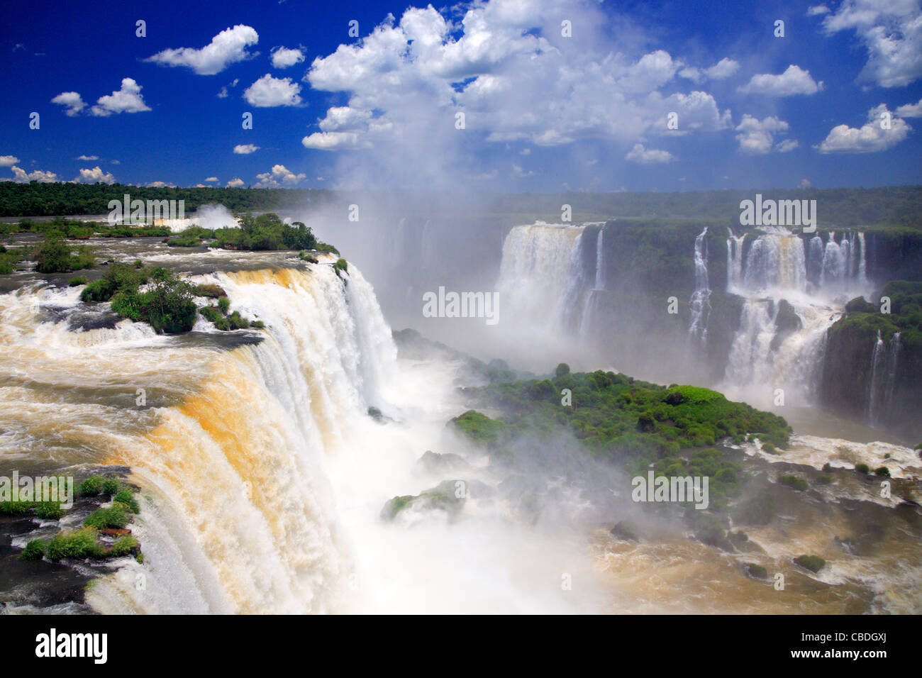 D'Iguazu, le long de la rivière Iguaçu. Placé dans la frontière de l'Argentine, et au Brésil. Banque D'Images