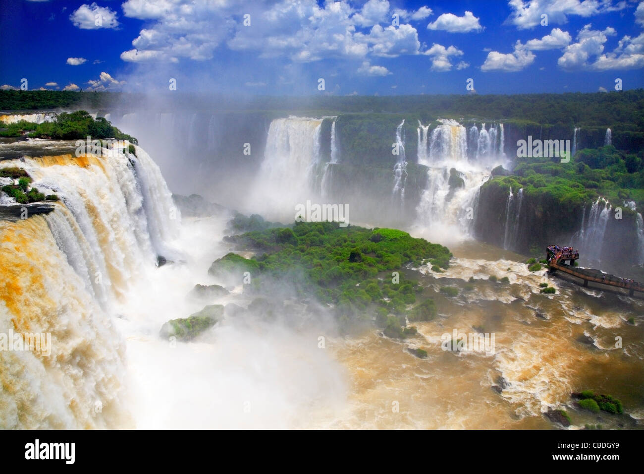 D'Iguazu, le long de la rivière Iguaçu. Placé dans la frontière de l'Argentine, et au Brésil. Banque D'Images