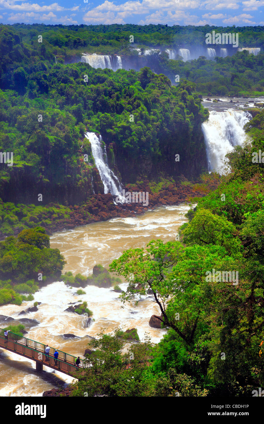 D'Iguazu, le long de la rivière Iguaçu. Placé dans la frontière de l'Argentine, et au Brésil. Banque D'Images