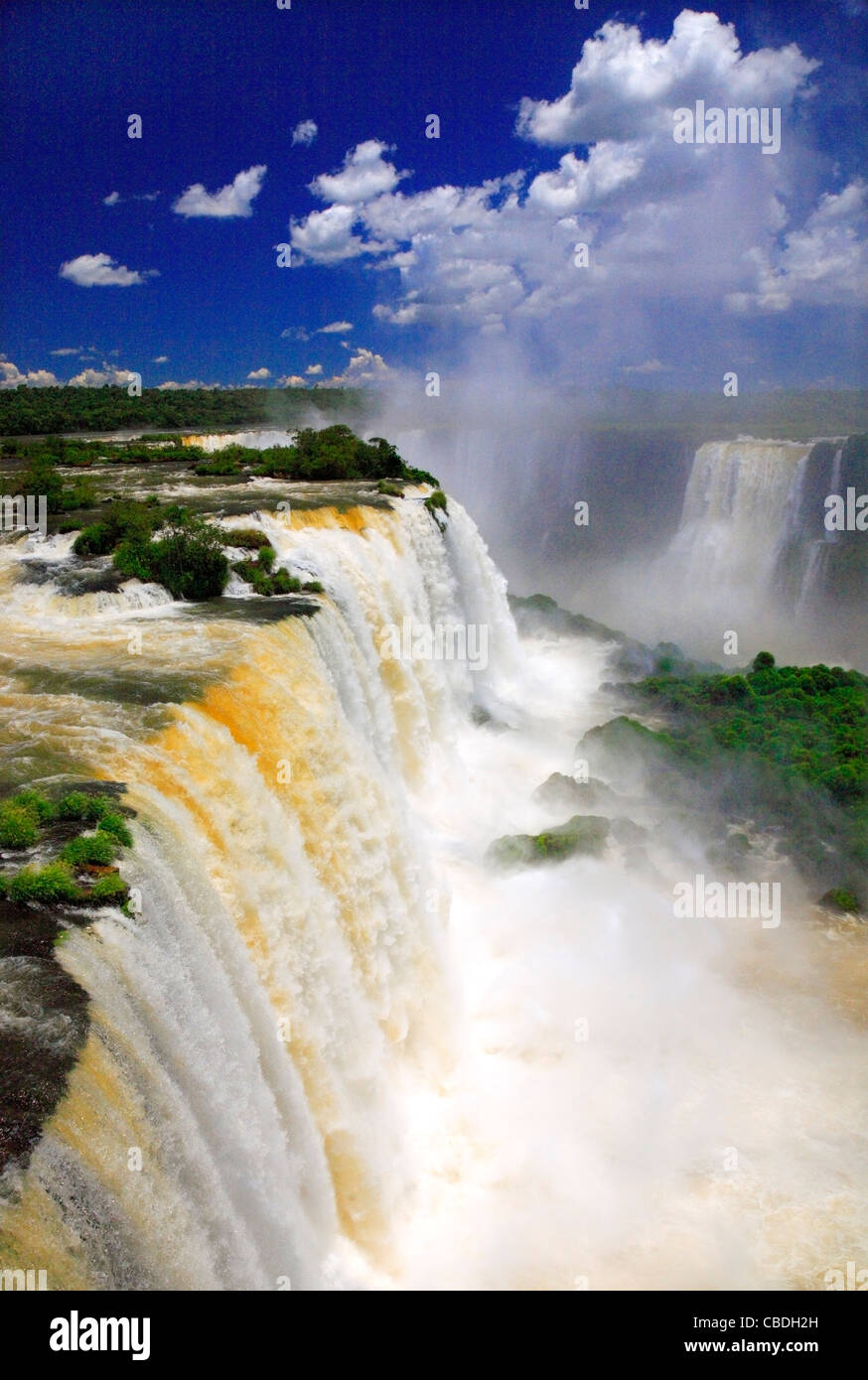 D'Iguazu, le long de la rivière Iguaçu. Placé dans la frontière de l'Argentine, et au Brésil. Banque D'Images