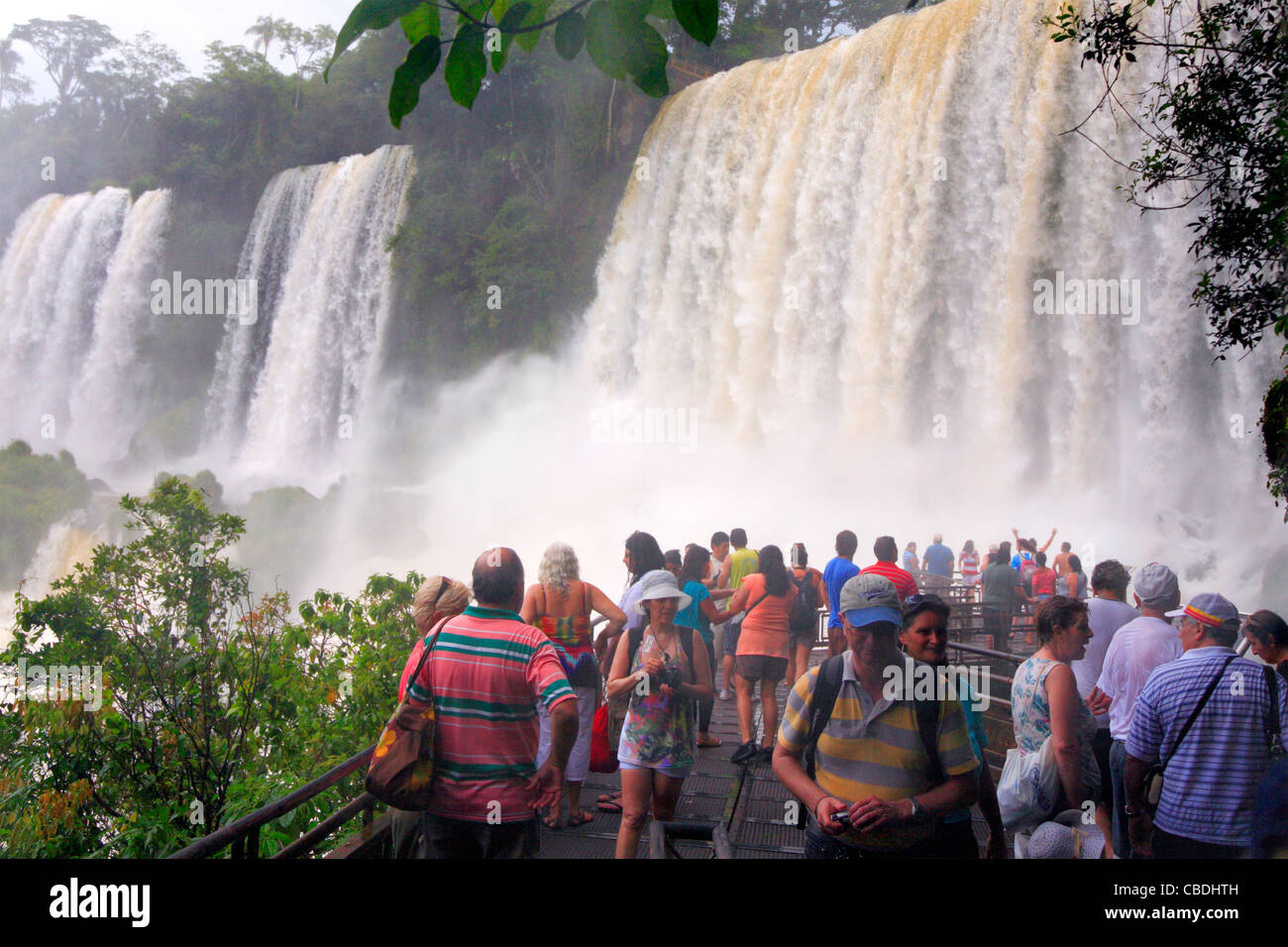 D'Iguazu, le long de la rivière Iguaçu. Placé dans la frontière de l'Argentine, et au Brésil. Banque D'Images