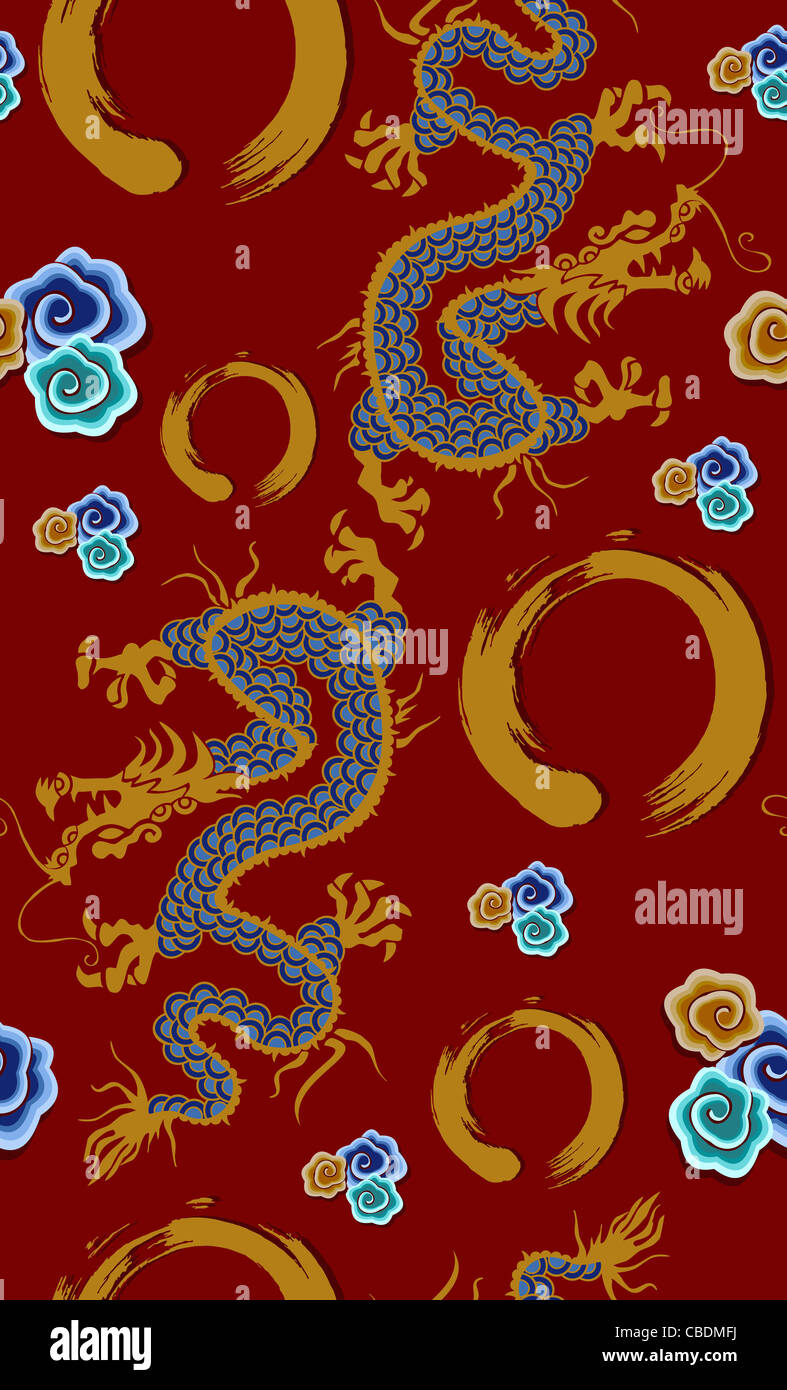 2012 Chinese Dragon de l'eau an sur grunge background. Banque D'Images