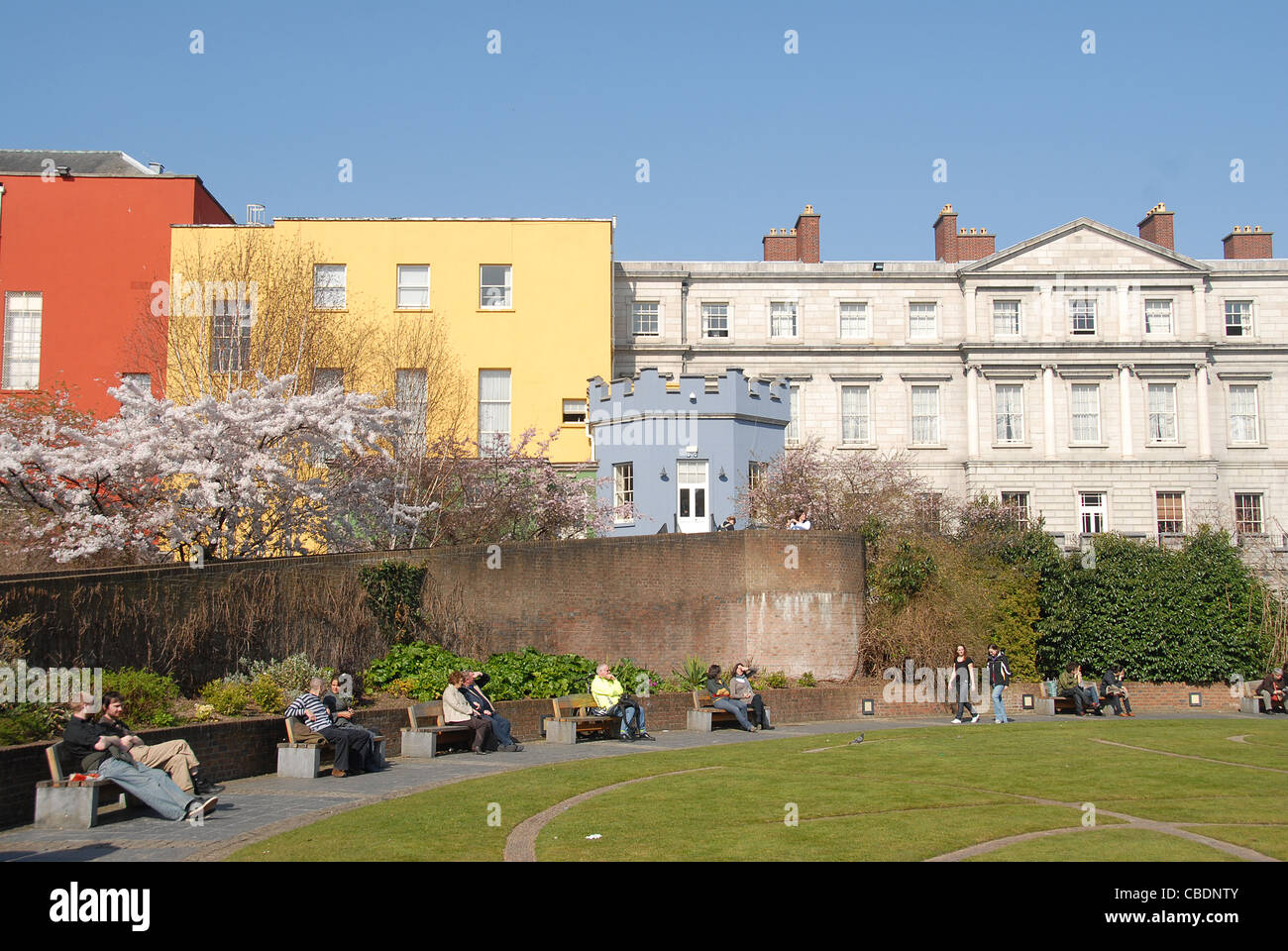 Façade côté jardin du château de Dublin, Dublin, Irlande Banque D'Images