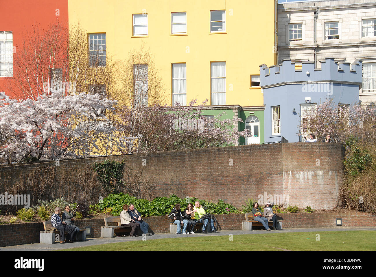 Façade côté jardin du château de Dublin, Dublin, Irlande Banque D'Images