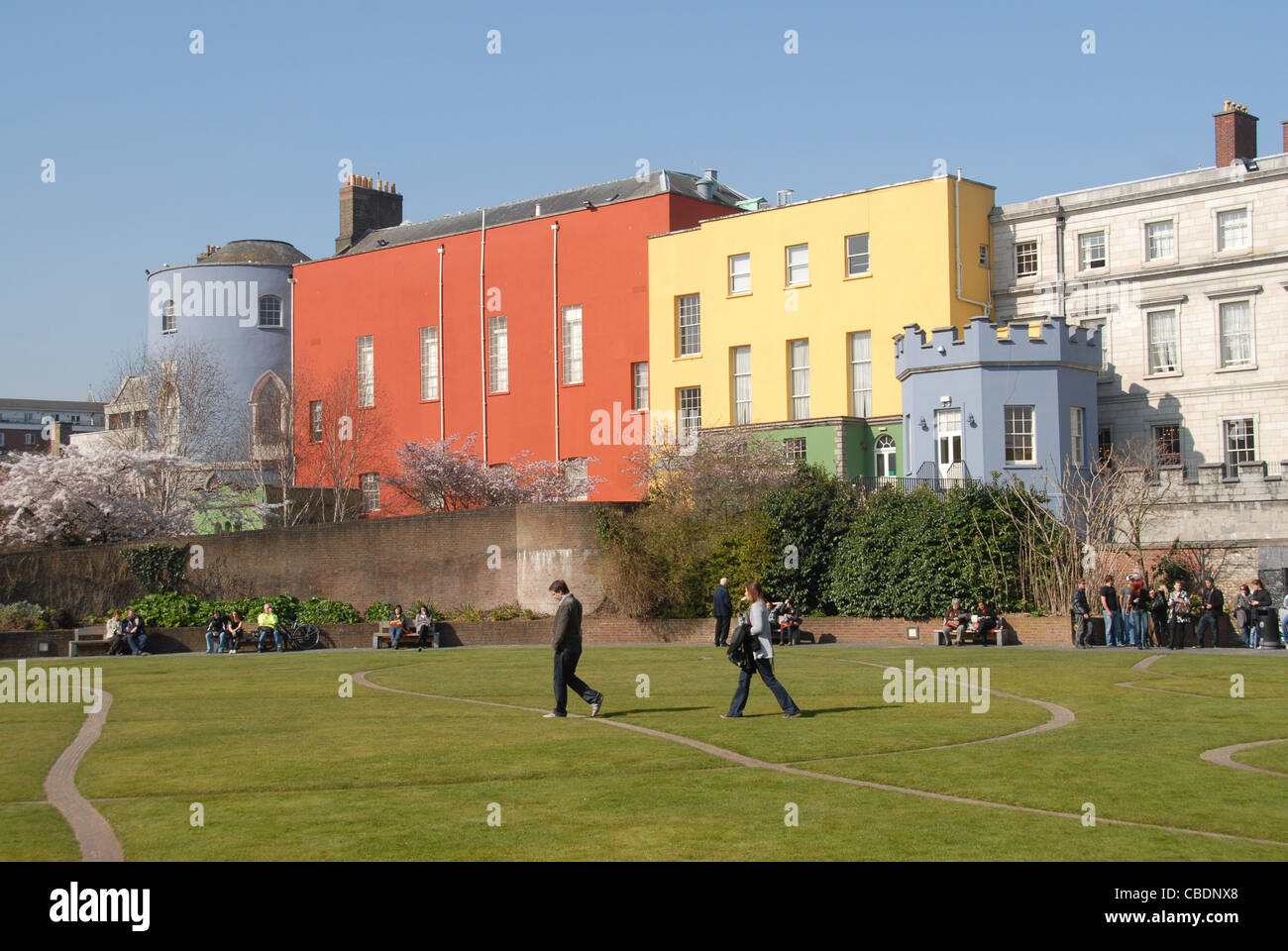 Façade côté jardin du château de Dublin, Dublin, Irlande Banque D'Images