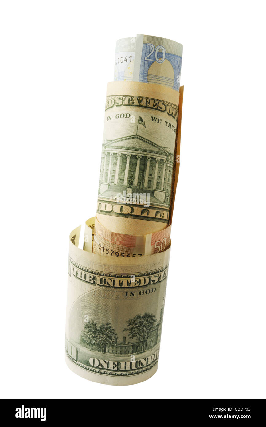 Abstract. "Tour de Pise" du système financier mondial. Isolé sur blanc, chemin de détourage Banque D'Images