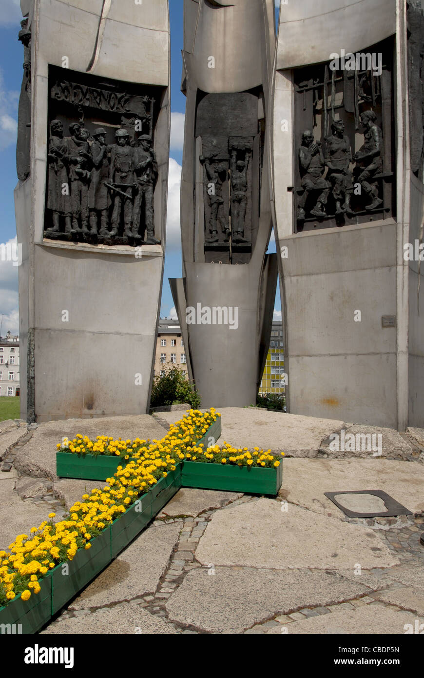 Solidarité (Solidarnosc) mémorial des travailleurs de chantier tués lors de l'opération de décembre 1970 à Gdansk, en Pologne Banque D'Images