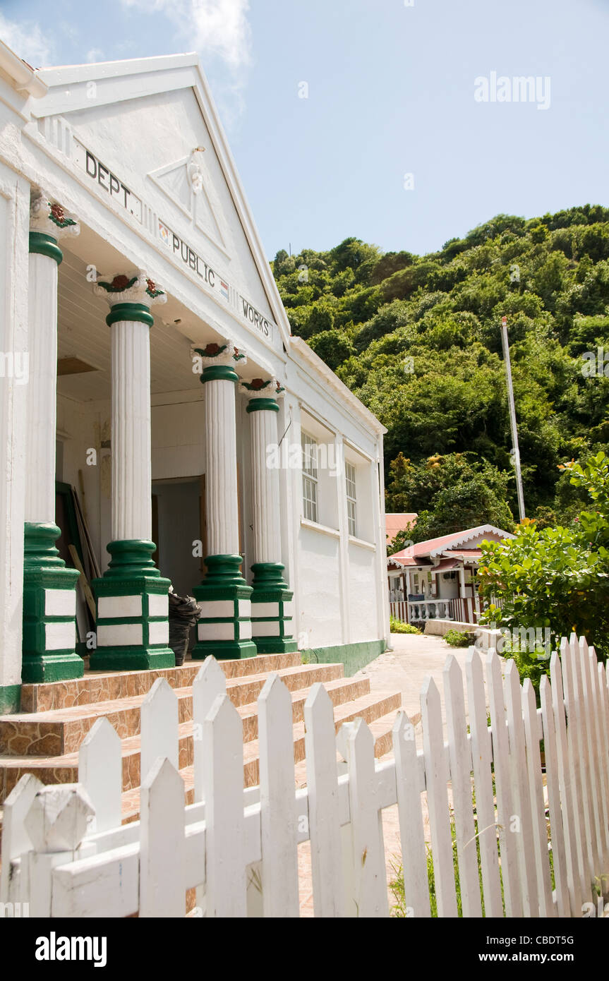 Ministère des Travaux publics autre bâtiment architecture Saba Dutch Antilles Néerlandaises Banque D'Images Ministère des Travaux publics autre bâtiment architecture Saba Dutch Antilles Néerlandaises Banque D'Images