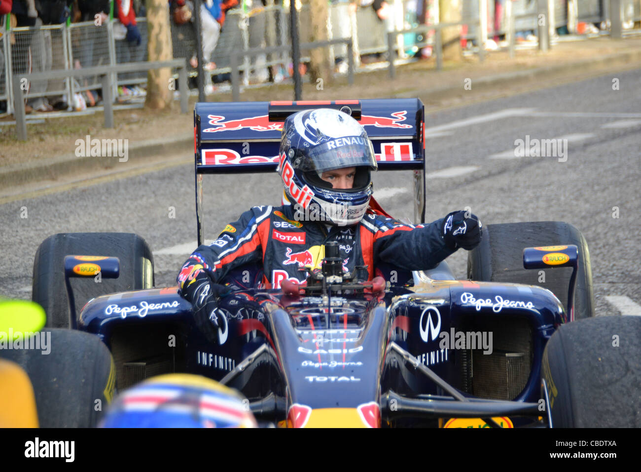 Sebastian Vettel Red Bull f1 Milton Keynes Banque D'Images