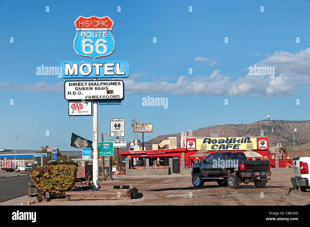 L'historique Route 66 Signe de la circulation de l'autoroute nationale américaine de l'Arizona Banque D'Images