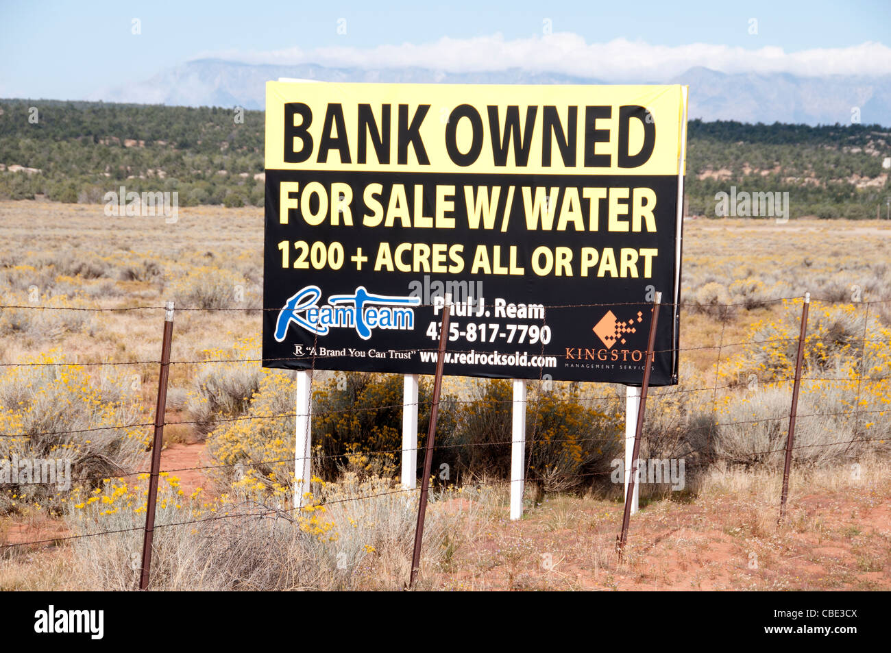 Kanab en Utah appartenant à la banque pour signer la vente United States Banque D'Images