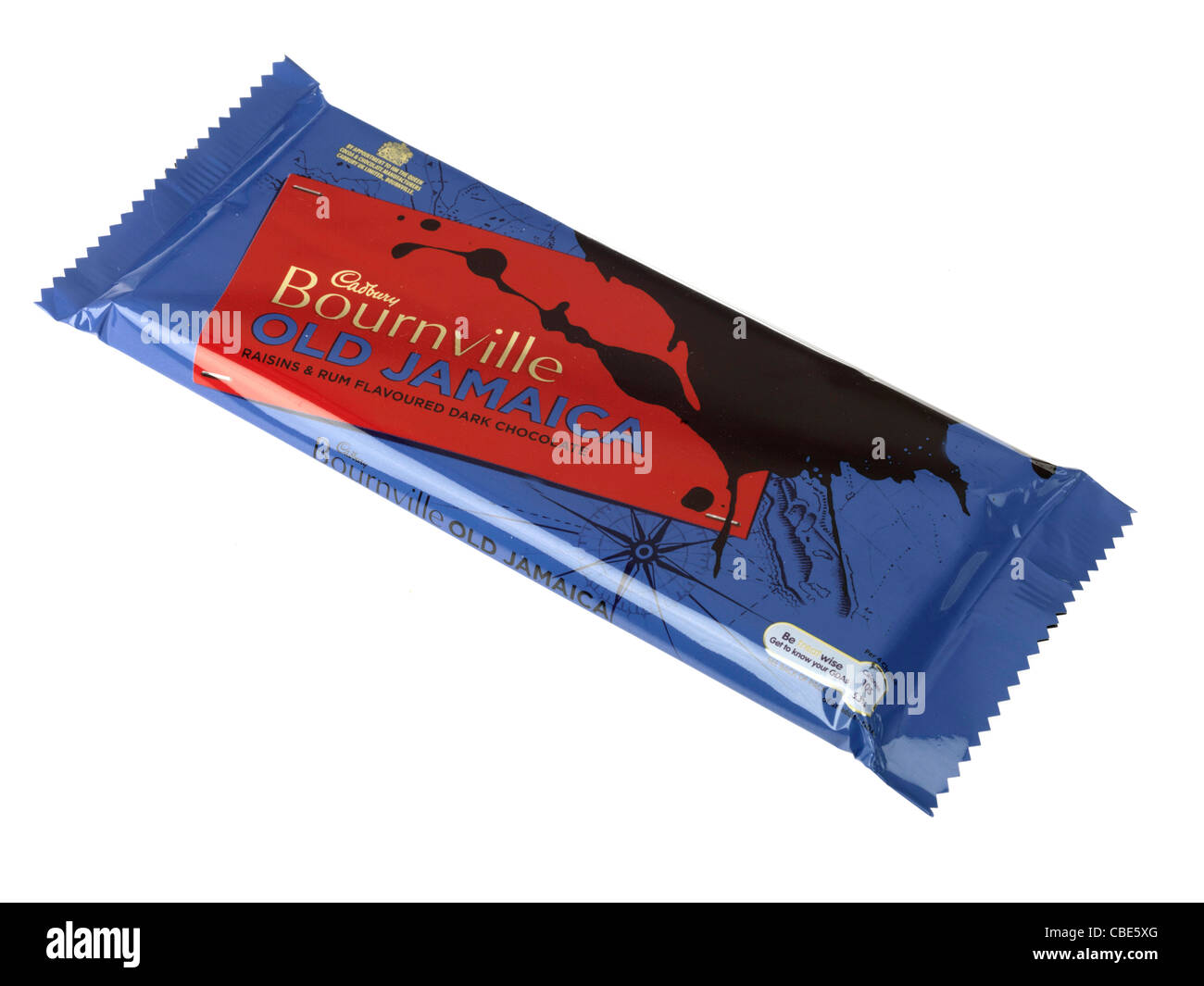 Emballages de marque de Bournville vieille Jamaïque Chocolat isolé sur un fond blanc avec aucun peuple et un chemin de détourage Banque D'Images