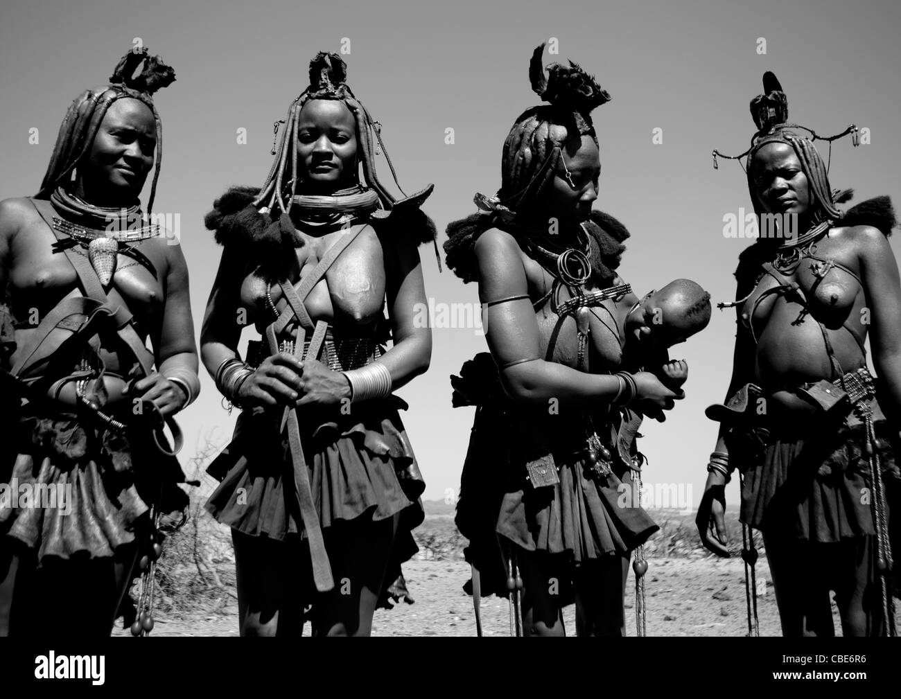 Groupe de femmes Muhimba, Village de Elola, Angola Banque D'Images