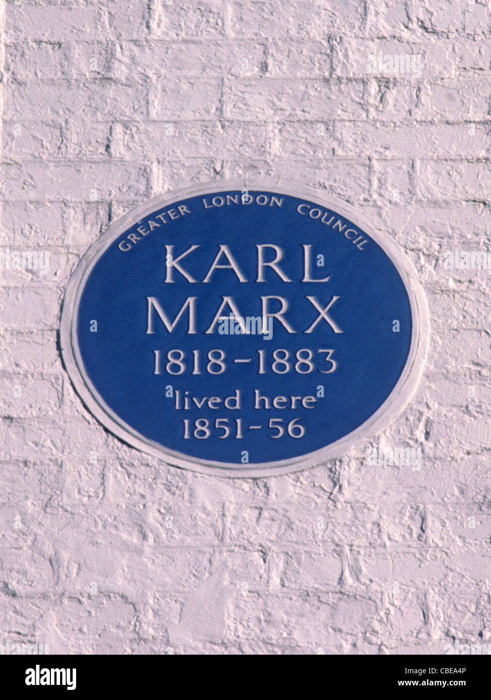 Blue Plaque, Karl Marx, Dean Street, Soho, London, England UK Anglais Greater London Council plaques Banque D'Images