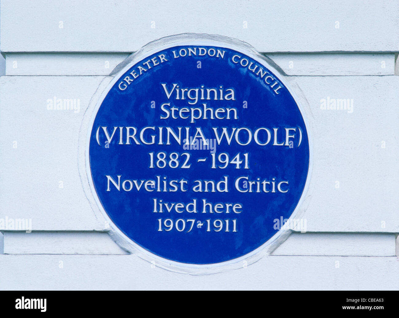 Blue Plaque, Virginia Woolf, 29 Fitzroy Street, London England UK Anglais romanciers romancier plaques critique littéraire critiques Banque D'Images