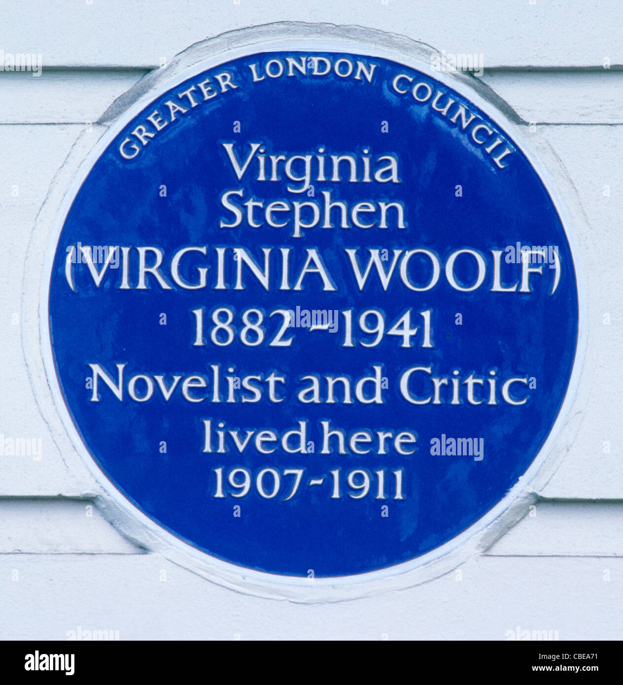Blue Plaque, Virginia Woolf, 29 Fitzroy Street, London England UK Anglais romanciers romancier plaques critique littéraire critiques Banque D'Images