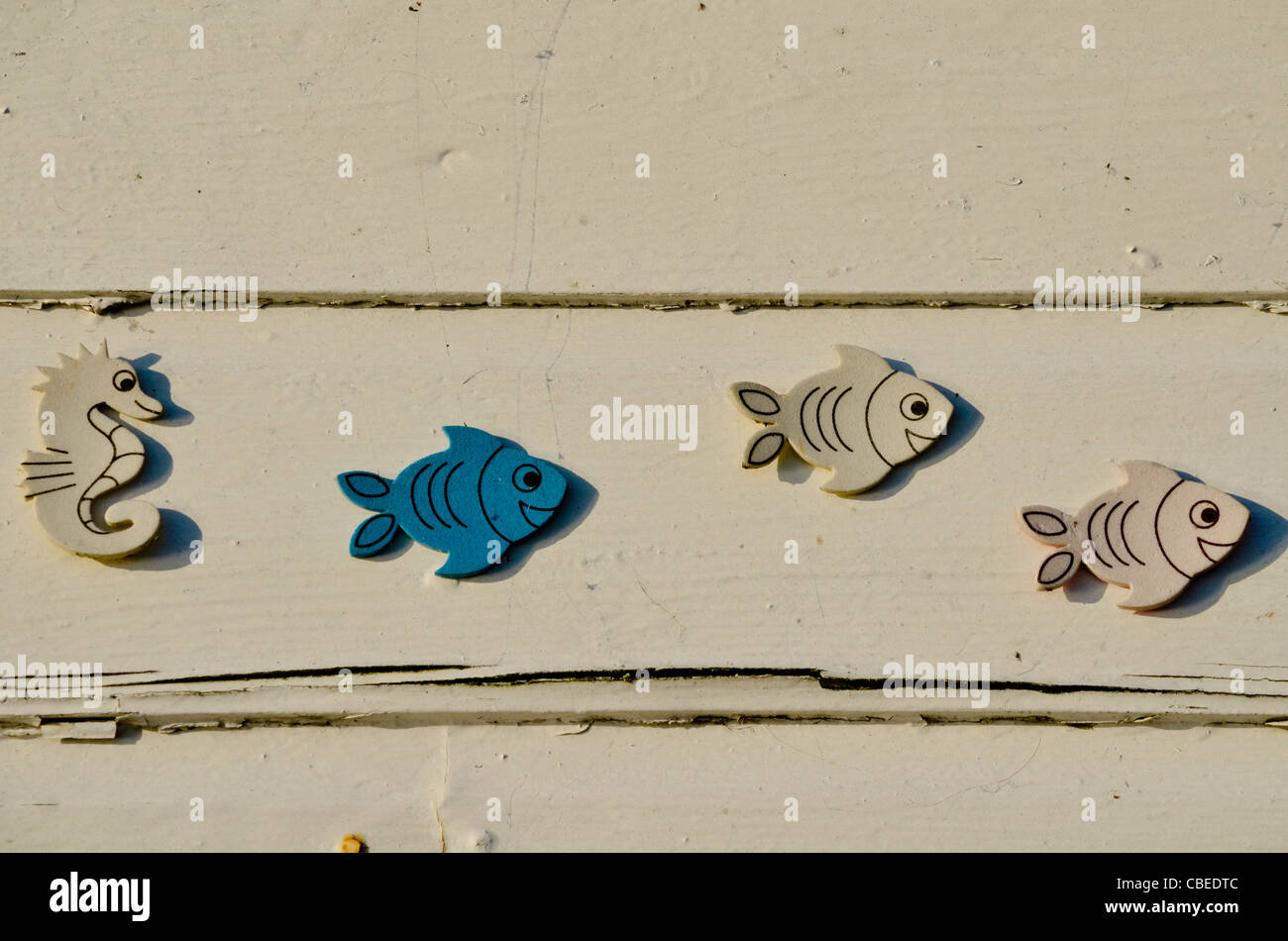 Poisson en bois piscine Banque D'Images