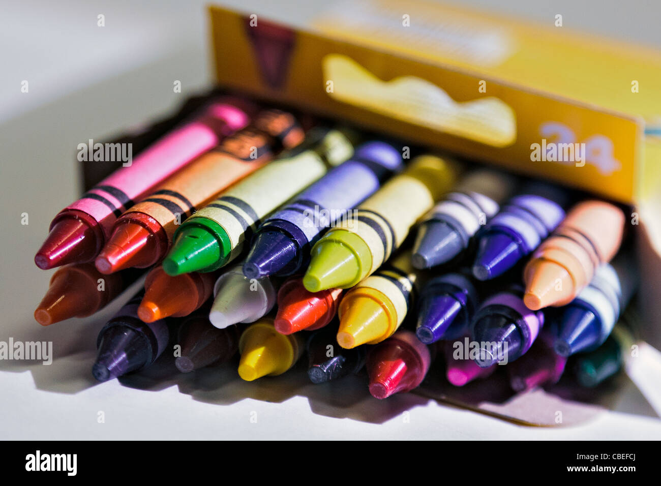 Boîte de crayons de couleur Banque D'Images