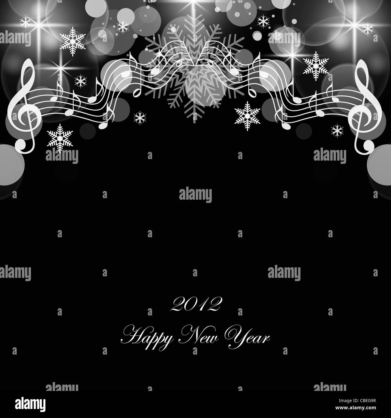 Belle carte de voeux de bonne année 2012 Banque D'Images