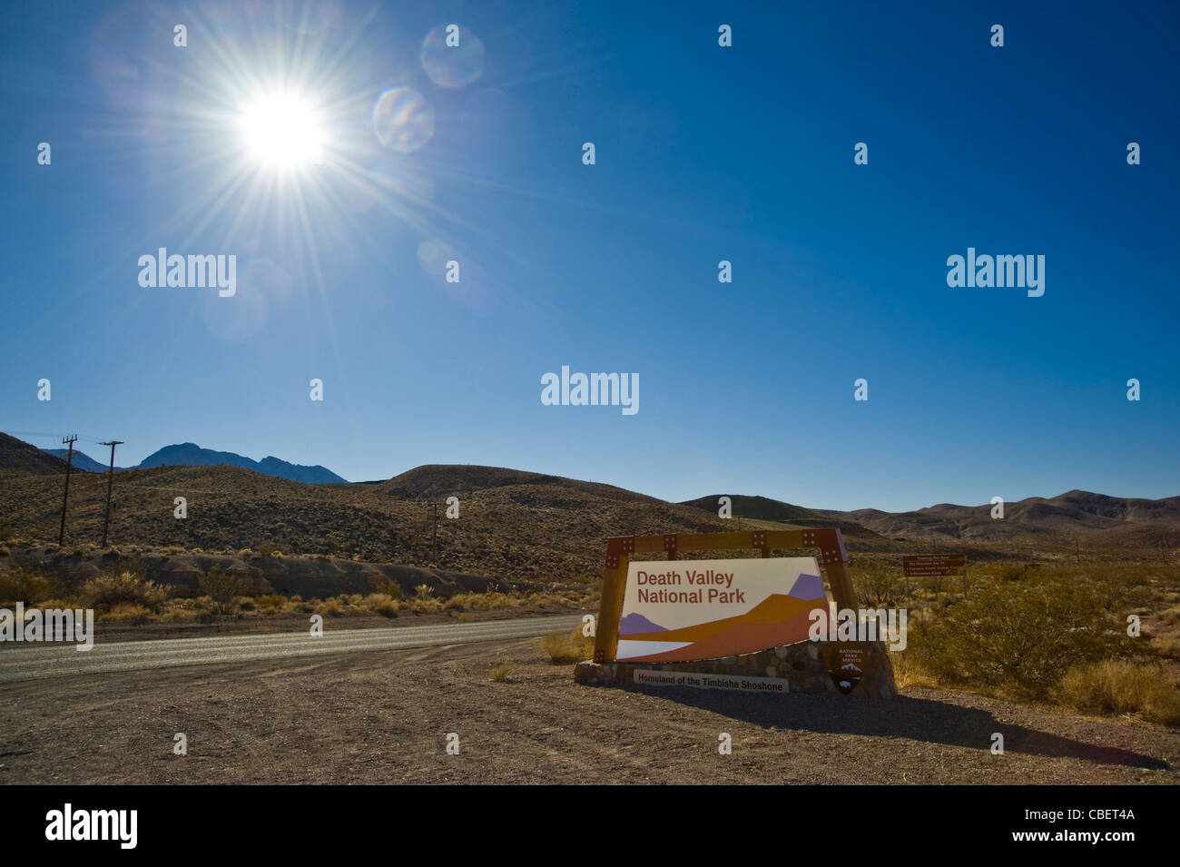 Death Valley National Park Entrance Sign, California USA Banque D'Images