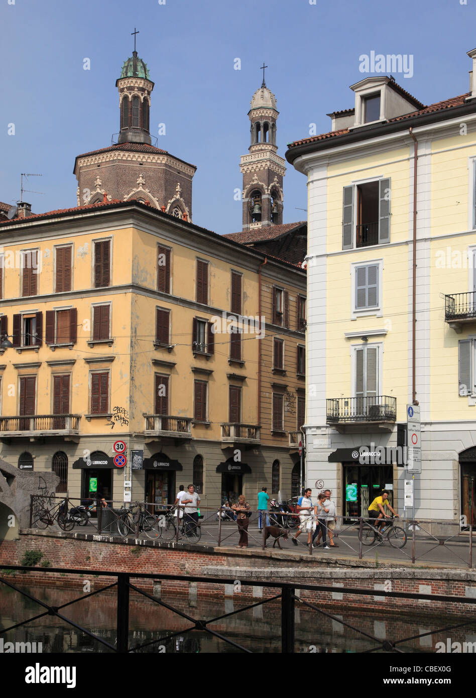 L'Italie, Lombardie, Milan, Navigli, le quartier du canal, Banque D'Images