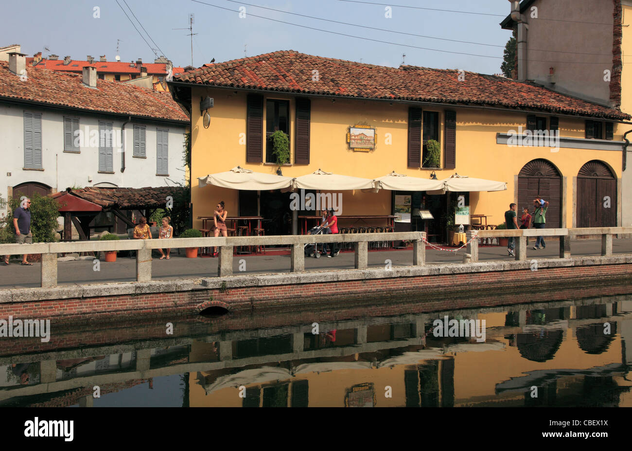L'Italie, Lombardie, Milan, Navigli, le quartier du canal, Banque D'Images