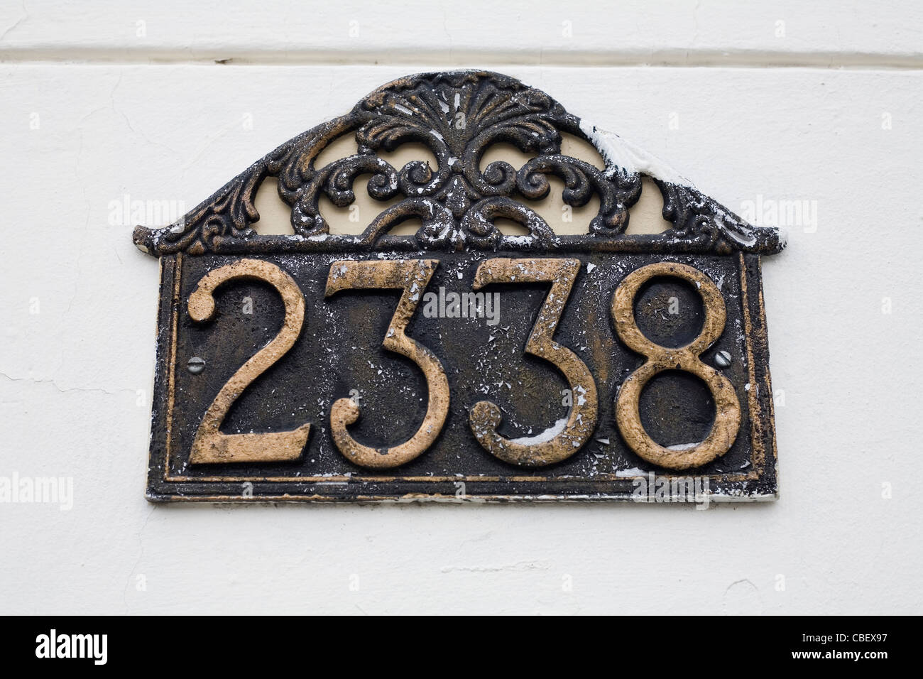 Le numéro de la maison 2338. Banque D'Images