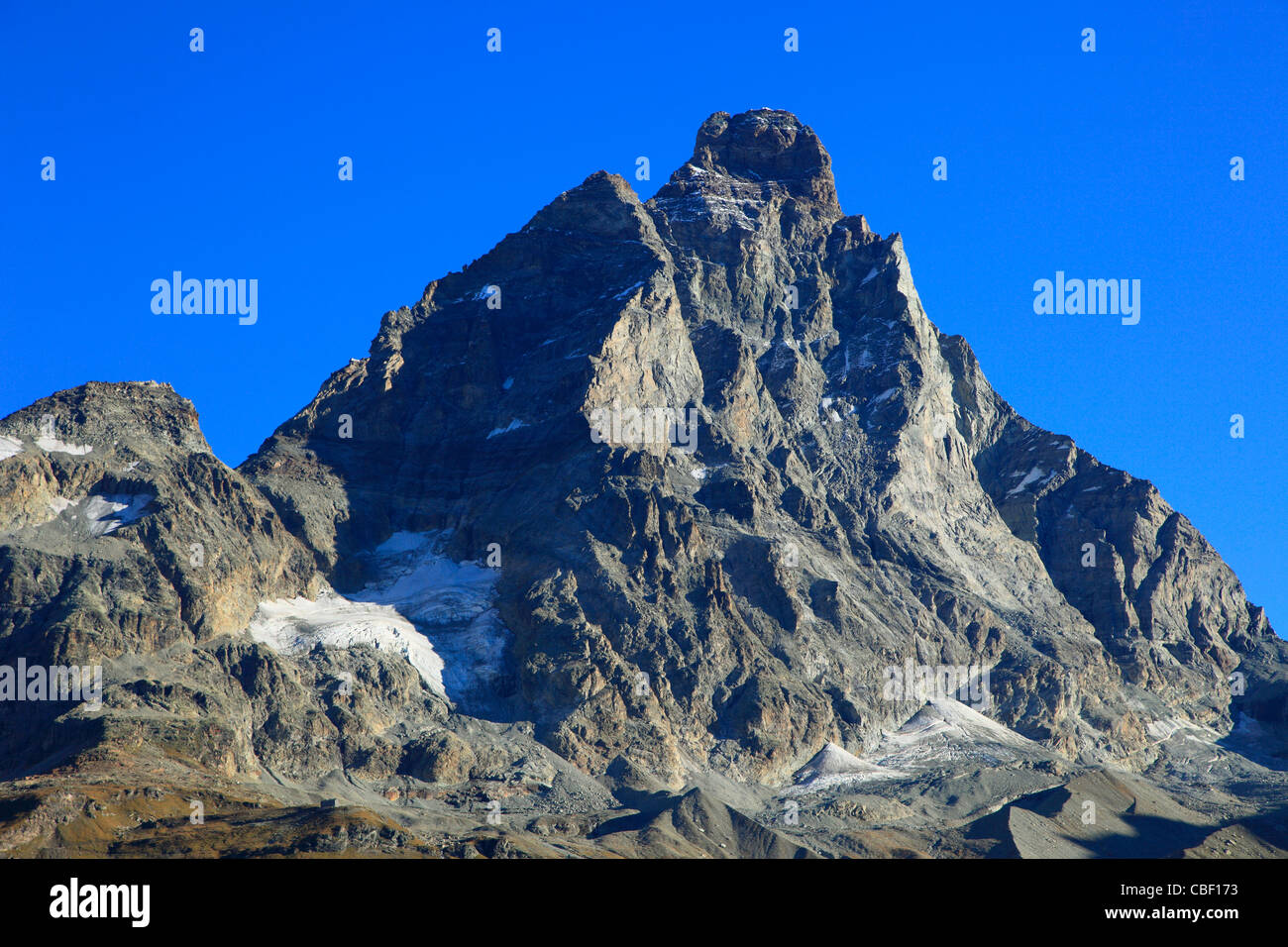 L'Italie, les Alpes, vallée d'Aoste, Breuil-Cervinia, Cervin, Monte Cervino, Banque D'Images