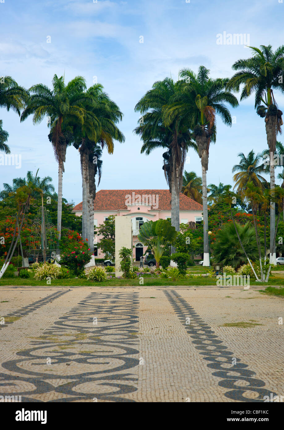 De riches maisons coloniales à Benguela, Angola Banque D'Images